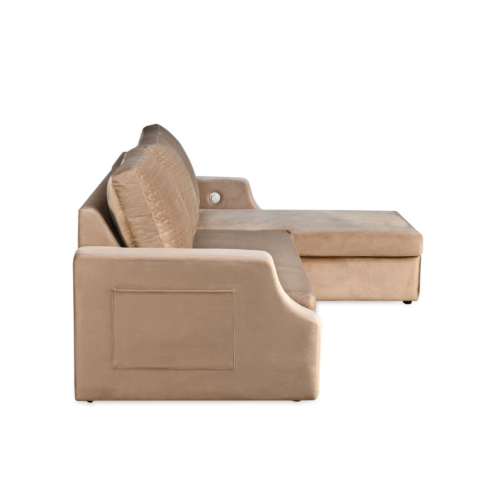 l shape sofa cum bed with left lounger & storage – light brown10 l shape sofa cum bed with left lounger & storage – light brown10