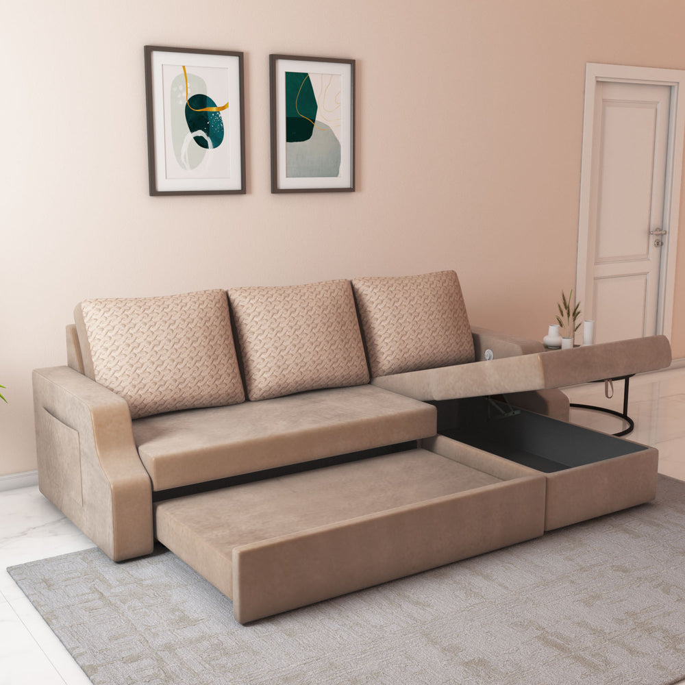 l shape sofa cum bed with left lounger & storage – light brown3 l shape sofa cum bed with left lounger & storage – light brown3