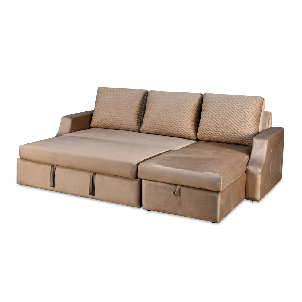 l shape sofa cum bed with left lounger & storage – light brown7 l shape sofa cum bed with left lounger & storage – light brown7